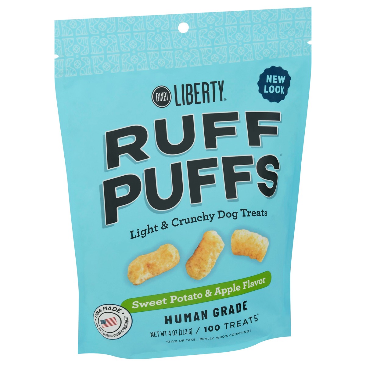 slide 2 of 9, Liberty Ruff Puffs Sweet Potato & Apple Flavor Dog Treats 100 ea, 100 ct