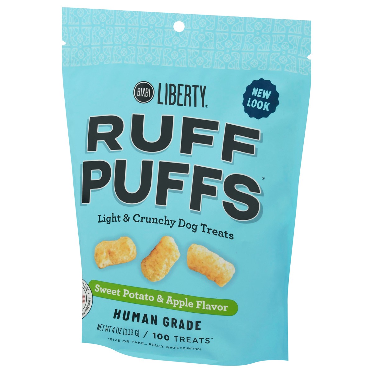 slide 3 of 9, Liberty Ruff Puffs Sweet Potato & Apple Flavor Dog Treats 100 ea, 100 ct