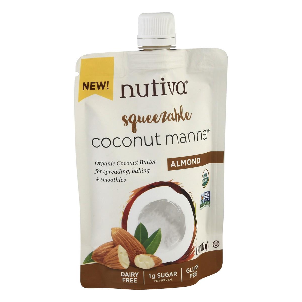 slide 12 of 12, Nutiva Squeezable Almond Coconut Manna 6.2 oz, 6.2 oz