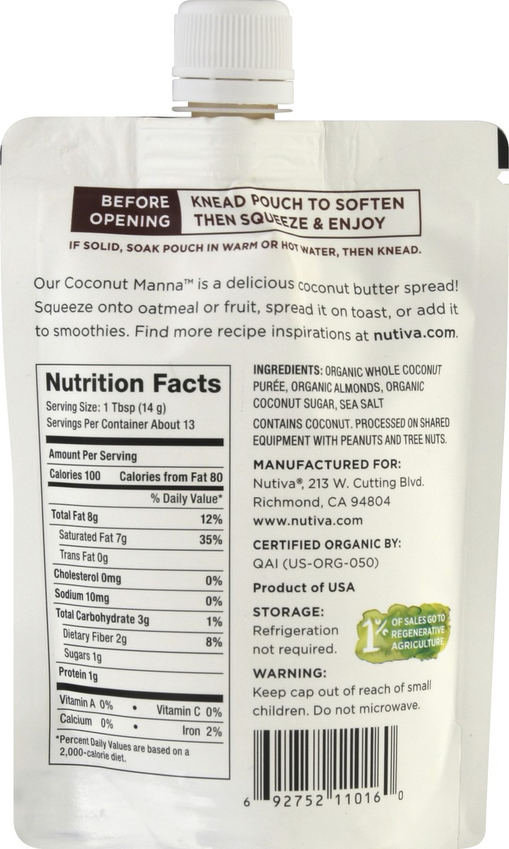 slide 4 of 12, Nutiva Squeezable Almond Coconut Manna 6.2 oz, 6.2 oz