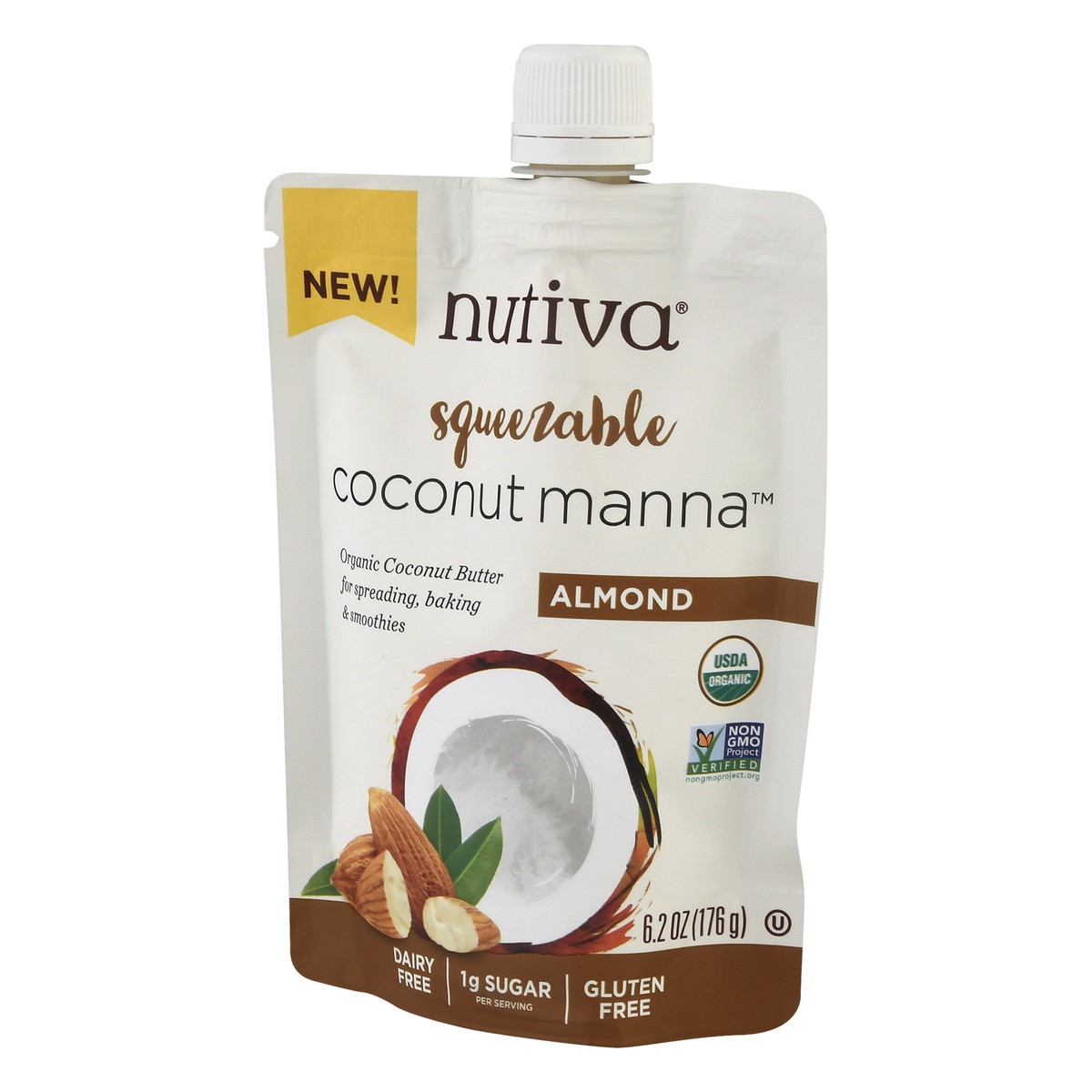 slide 7 of 12, Nutiva Squeezable Almond Coconut Manna 6.2 oz, 6.2 oz