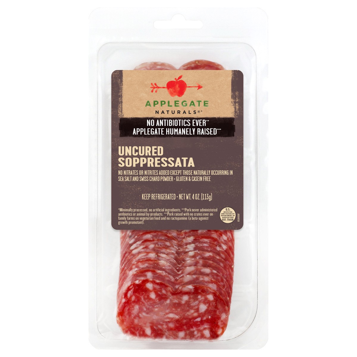 slide 6 of 10, Applegate Naturals Sliced Uncured Soppressata, 4oz, 4 oz