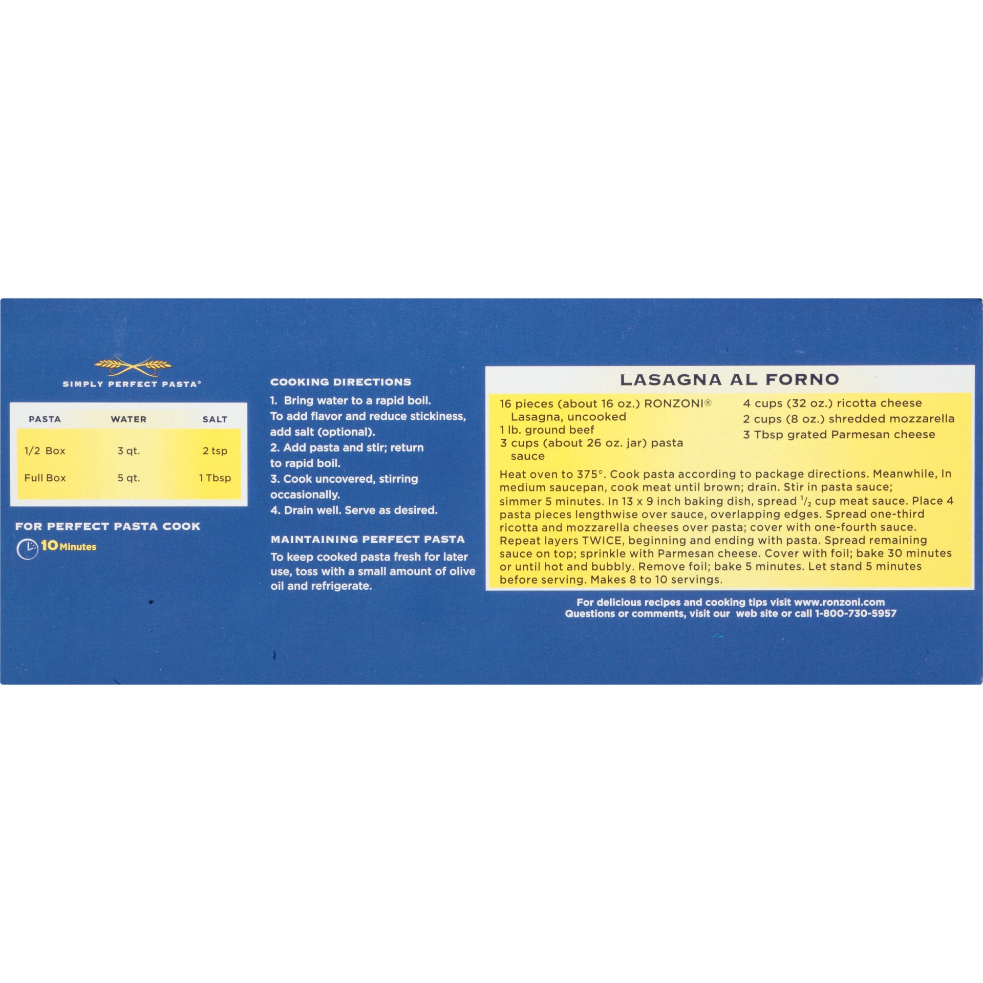 slide 6 of 8, Ronzoni Lasagna Noodles, 16 oz