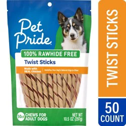 Pet Pride Twist Stick Chews Adult Dog Treats, 50 ct / 10.5 oz