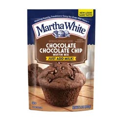 Martha White Chocolate Chocolate Chip Muffin Mix, 7.4 Oz Bag