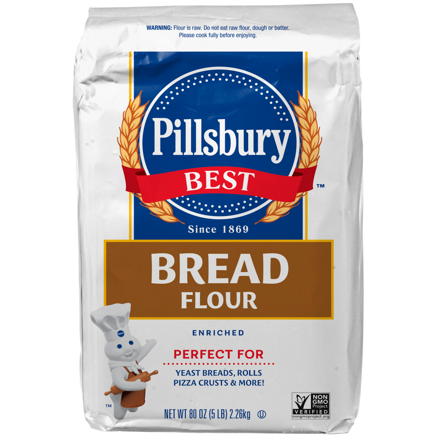 slide 1 of 4, Pillsbury Best Bread Flour, 5 Lb Bag, 80 oz