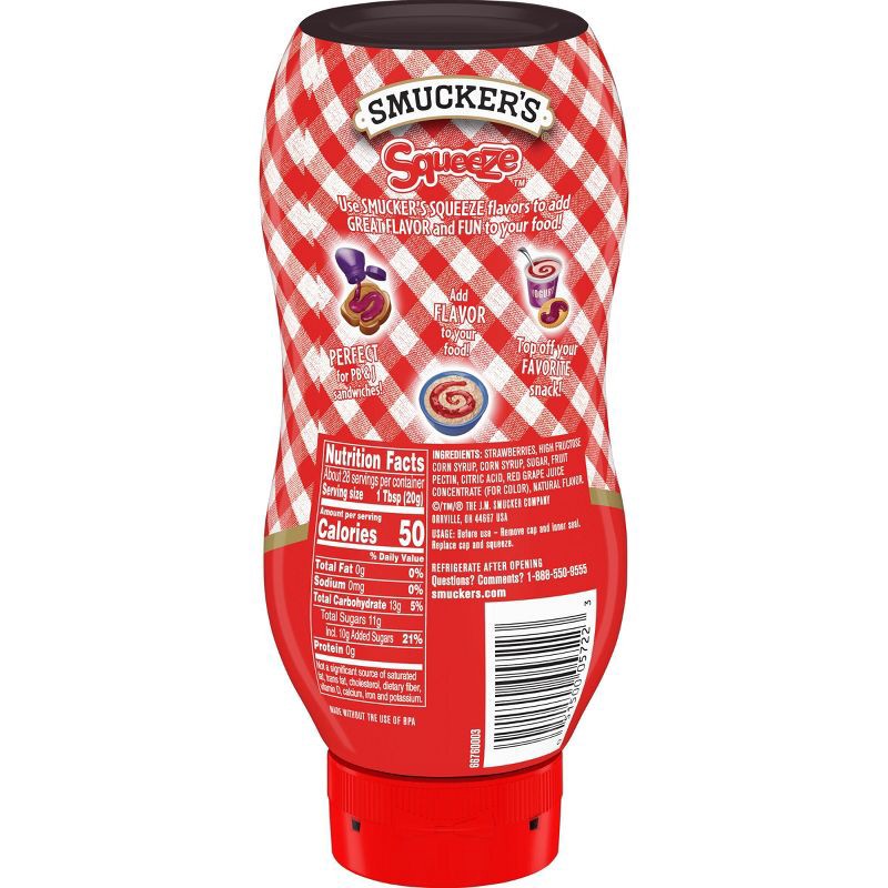 slide 2 of 5, Smucker's Squeeze Strawberry Fruit Spread - 20oz, 20 oz