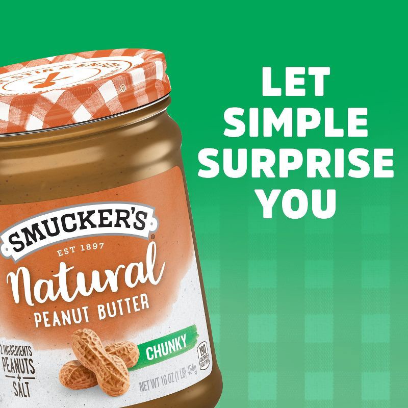 slide 4 of 6, Smucker's Natural Chunky Peanut Butter - 16oz, 16 oz