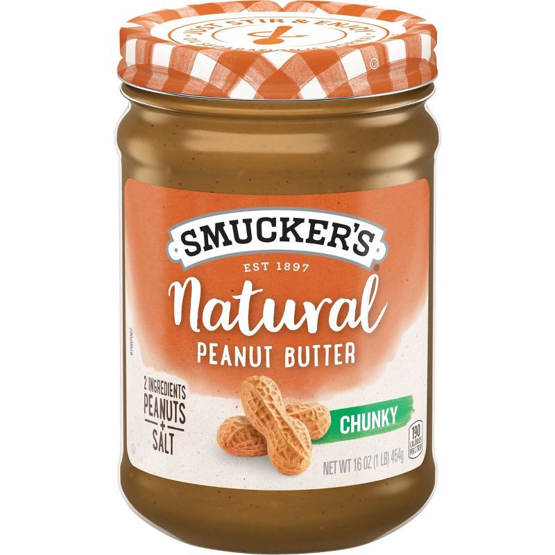 slide 1 of 6, Smucker's Natural Chunky Peanut Butter - 16oz, 16 oz