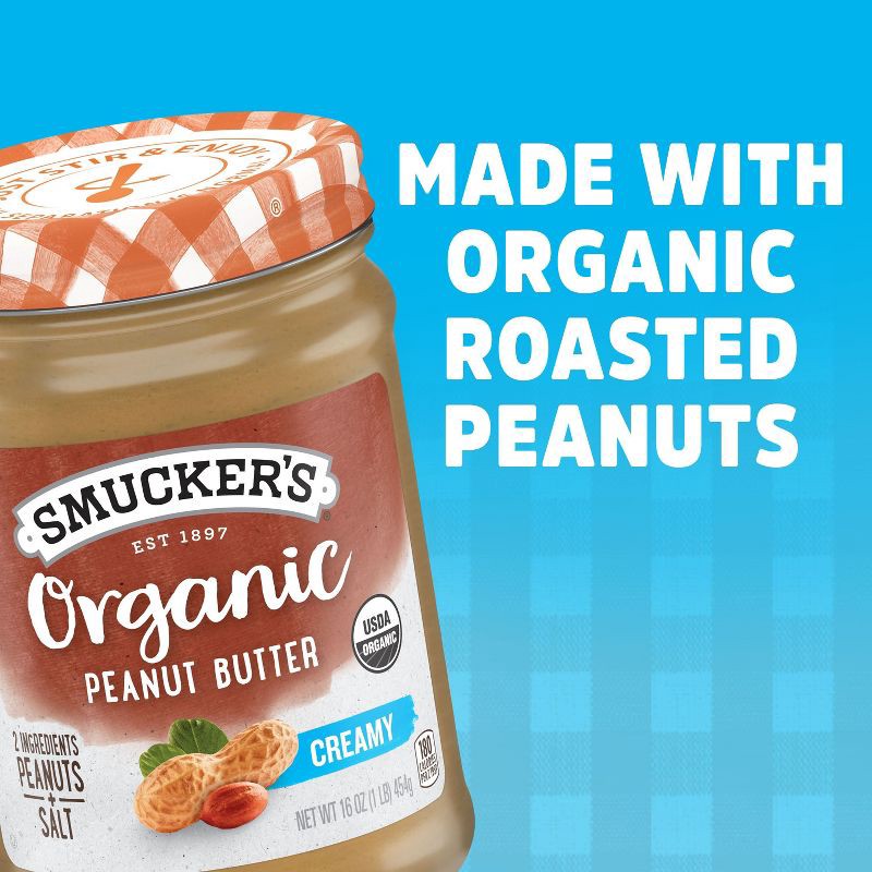 slide 4 of 5, Smucker's Organic Natural Creamy Peanut Butter - 16oz, 16 oz