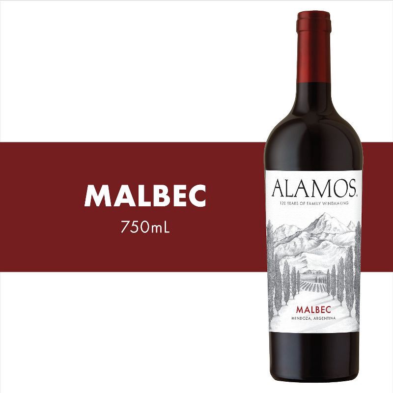 slide 8 of 8, Alamos Malbec Argentina Red Wine - 750ml Bottle, 750 ml