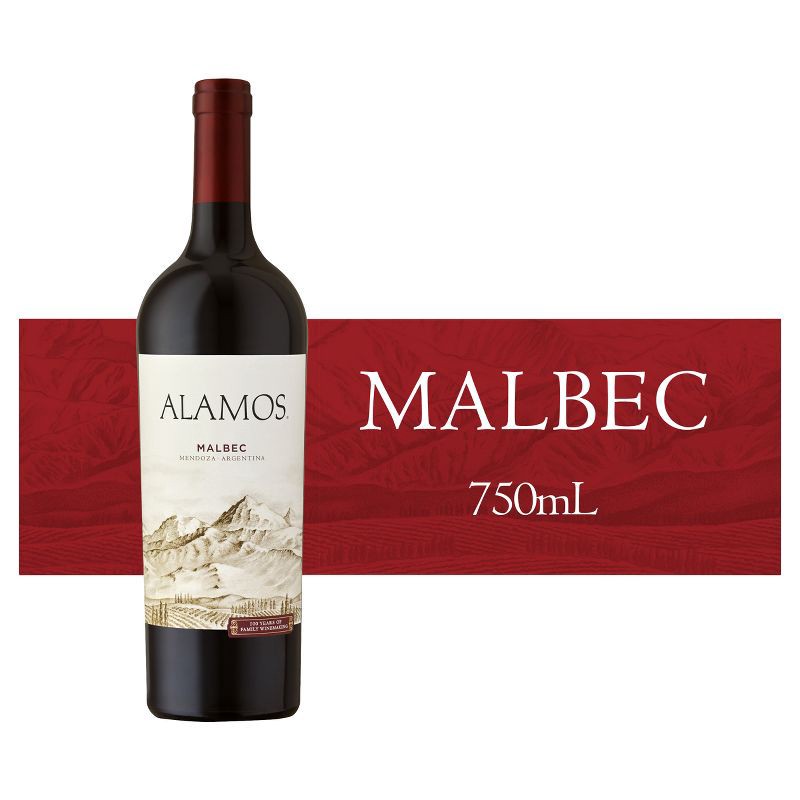 slide 9 of 9, Alamos Malbec Argentina Red Wine - 750ml Bottle, 750 ml