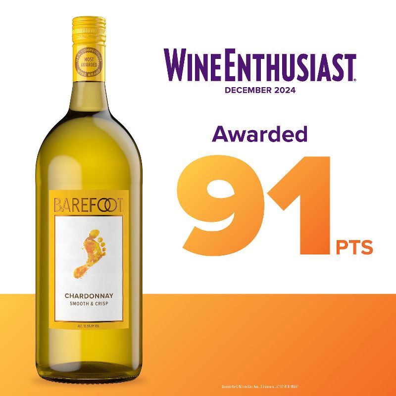 slide 8 of 9, Barefoot Cellars Chardonnay White Wine - 1.5L Bottle, 1.5 liter