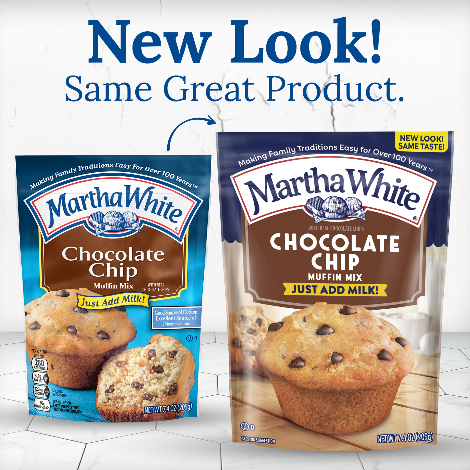 slide 3 of 7, Martha White Chocolate Chip Muffin Mix, 7.4 Oz Bag, 7.4 oz
