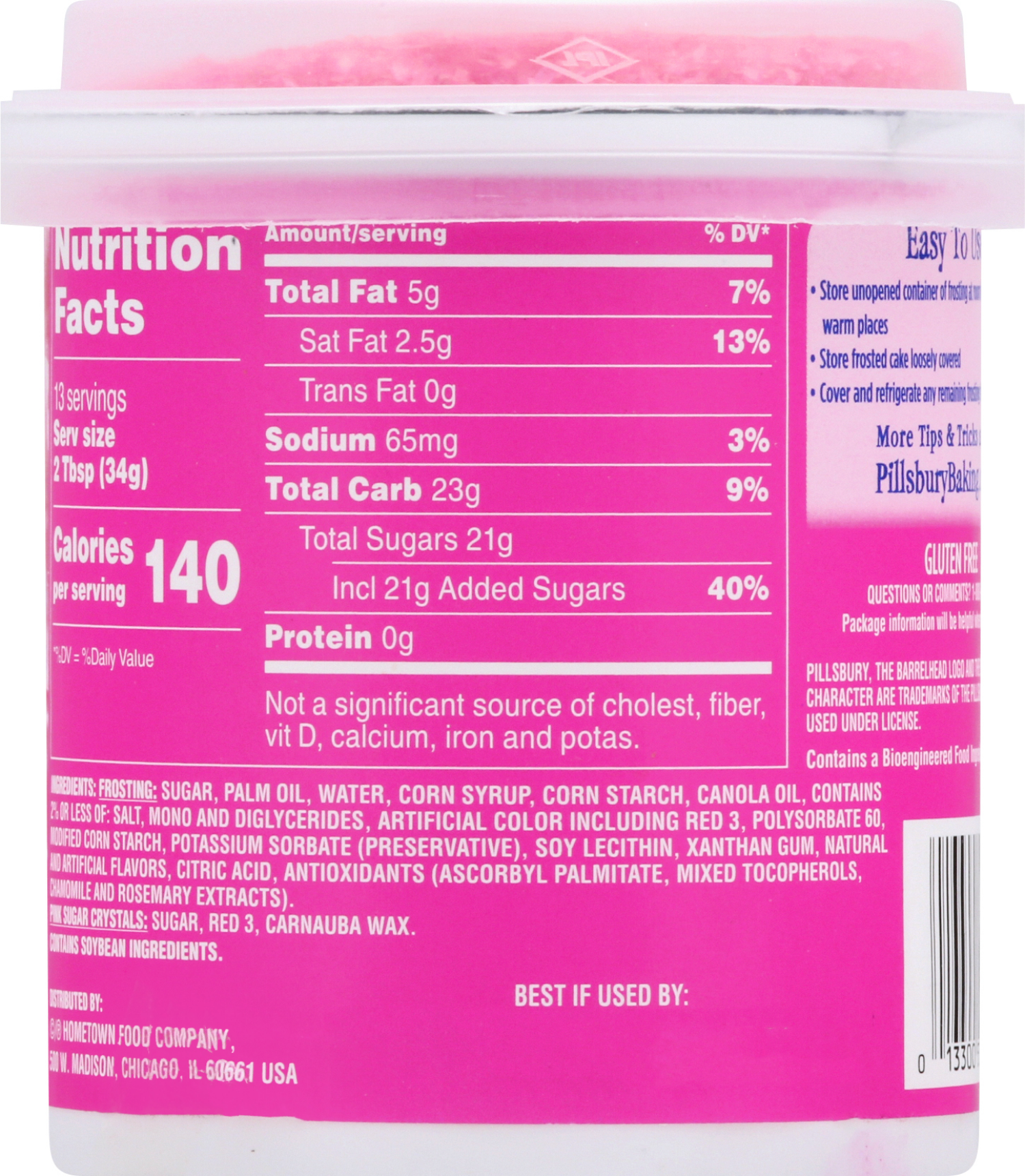 slide 2 of 7, Pillsbury Funfetti Hot Pink Vanilla Frosting, 15.6 Oz Tub, 15.6 oz