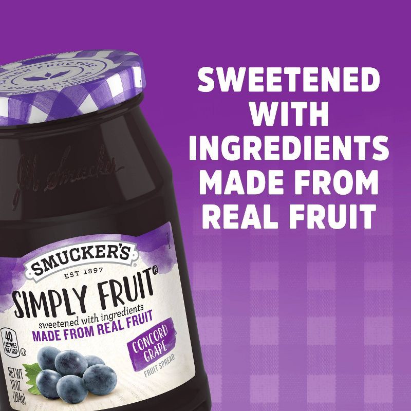 slide 4 of 5, Smucker's Simply Fruit Concord Grape Fruit Spread - 10oz, 10 oz