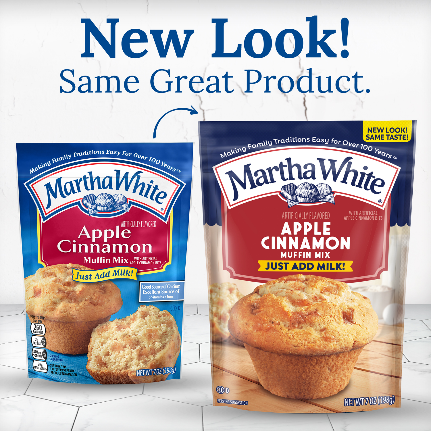 slide 4 of 8, Martha White Apple Cinnamon Muffin Mix, 7 Oz Bag, 7 oz