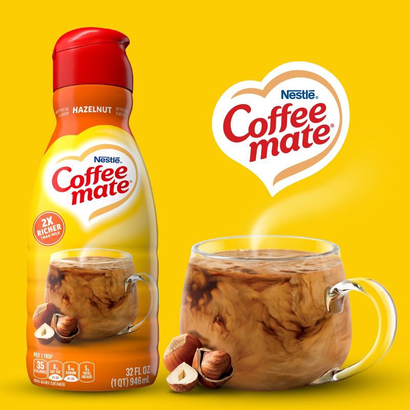 slide 2 of 12, Coffee mate Hazelnut Coffee Creamer - 32 fl oz (1qt), 32 fl oz, 1 qt