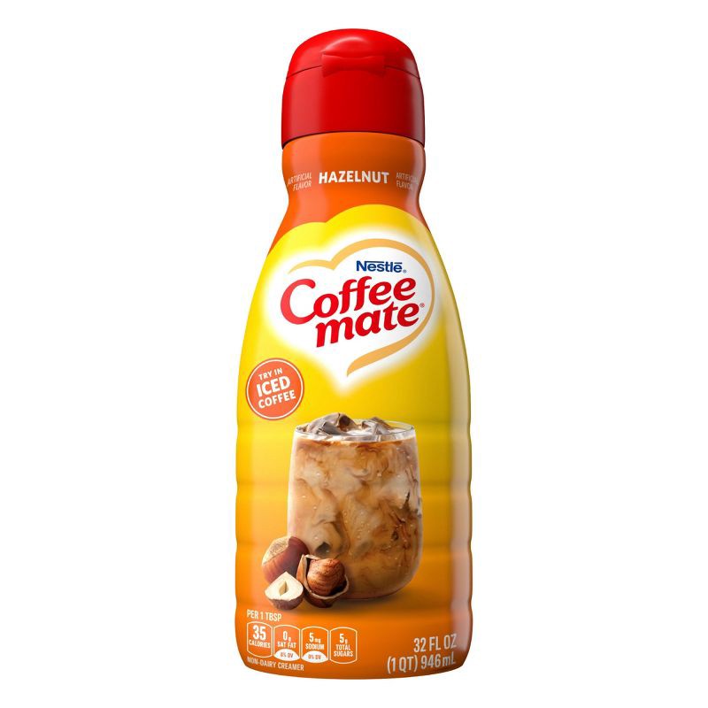 slide 9 of 12, Coffee mate Hazelnut Coffee Creamer - 32 fl oz (1qt), 32 fl oz, 1 qt