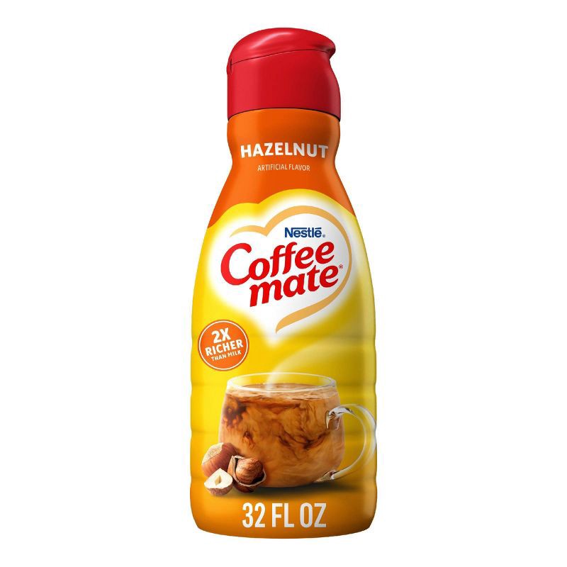 slide 1 of 8, Coffee mate Hazelnut Coffee Creamer - 32 fl oz (1qt), 32 fl oz, 1 qt