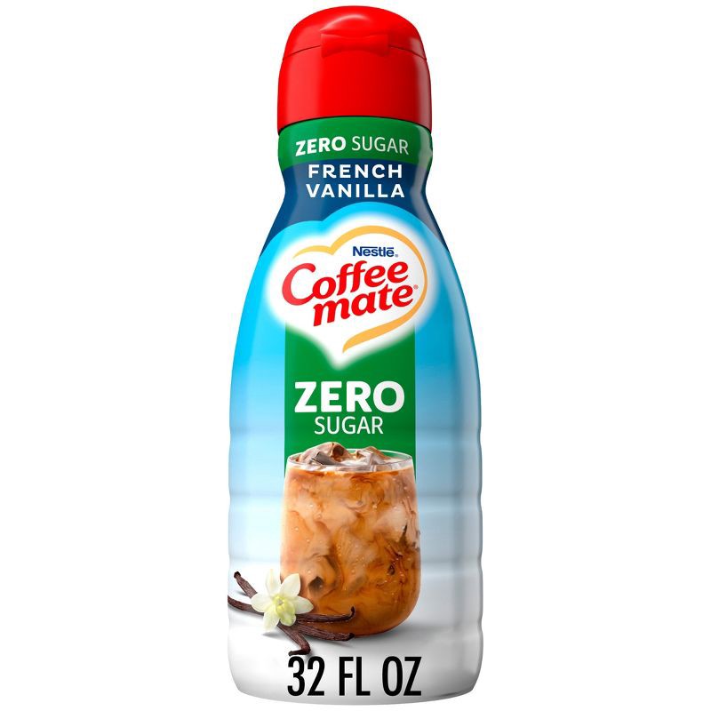 slide 1 of 8, Coffee mate Sugar Free French Vanilla Coffee Creamer - 32 fl oz (1qt), 32 fl oz, 1 qt