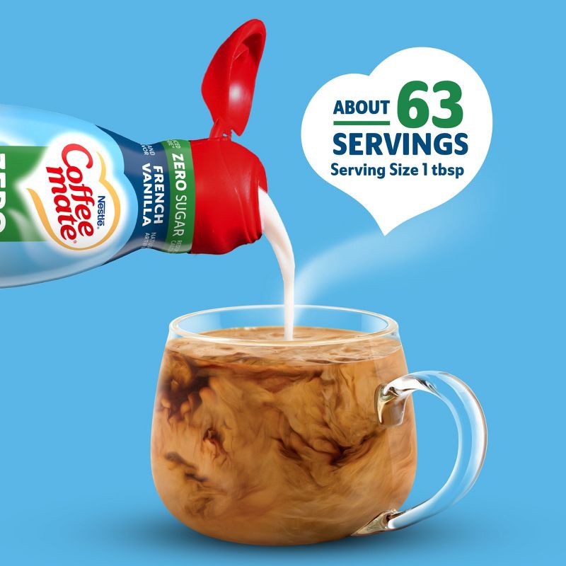 slide 4 of 8, Coffee mate Sugar Free French Vanilla Coffee Creamer - 32 fl oz (1qt), 32 fl oz, 1 qt