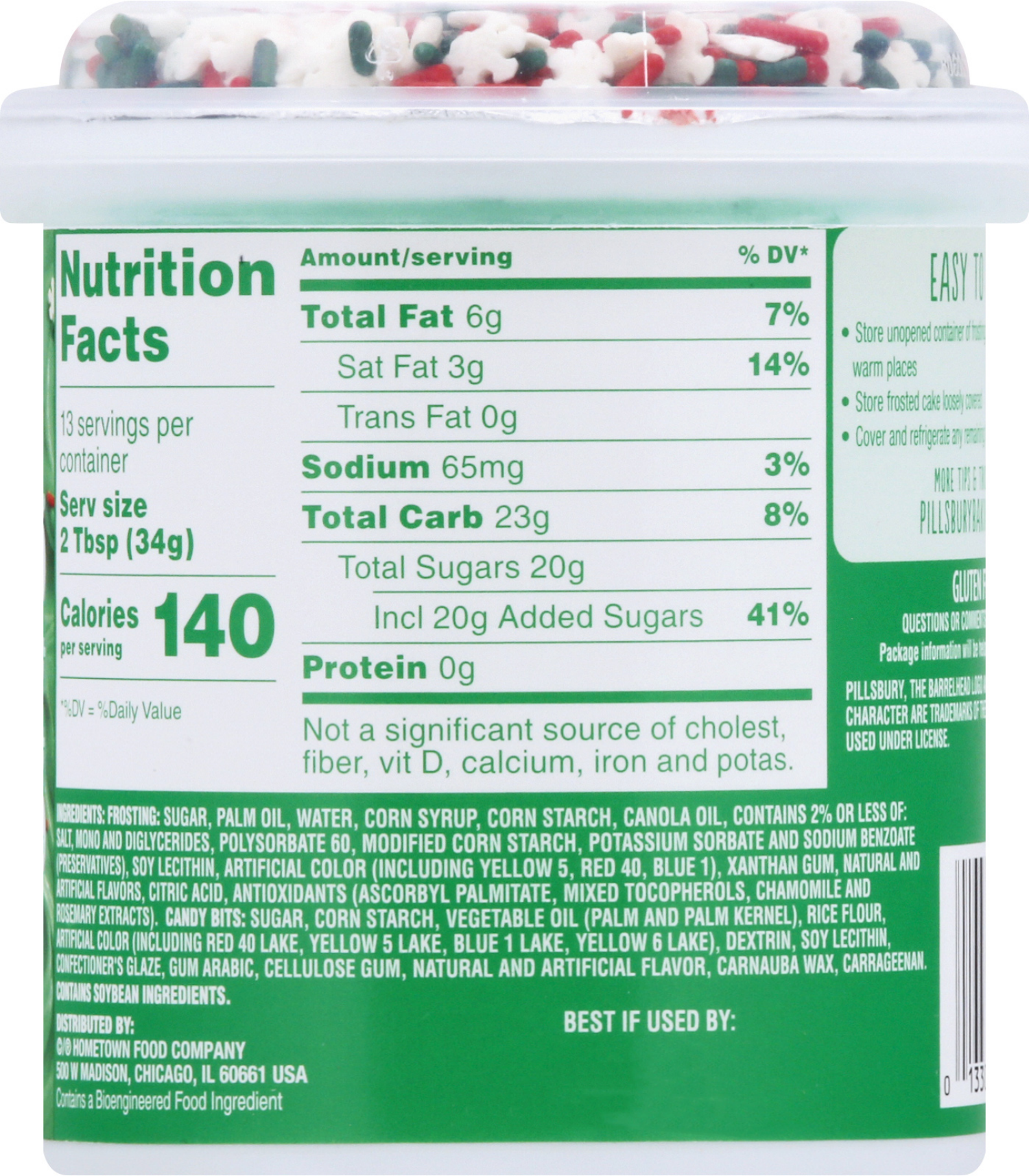 slide 2 of 8, Pillsbury Funfetti Green Vanilla Frosting 15.6 oz, 15.6 oz