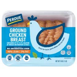Perdue No Antibiotics Ever Ground Chicken Breast 98% Lean 2% Fat
