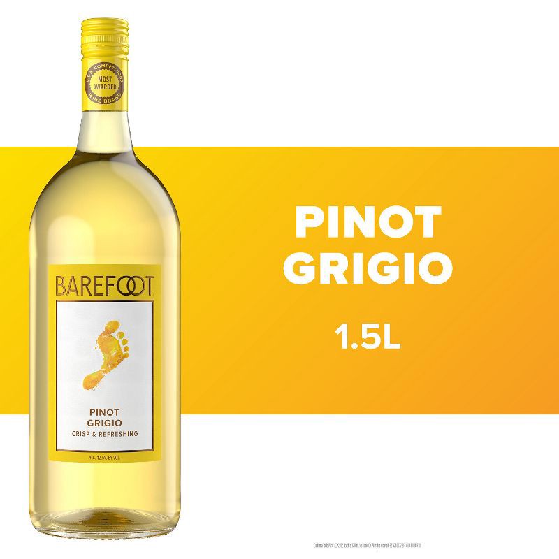 slide 2 of 8, Barefoot Cellars Pinot Grigio White Wine - 1.5L Bottle, 1.5 liter