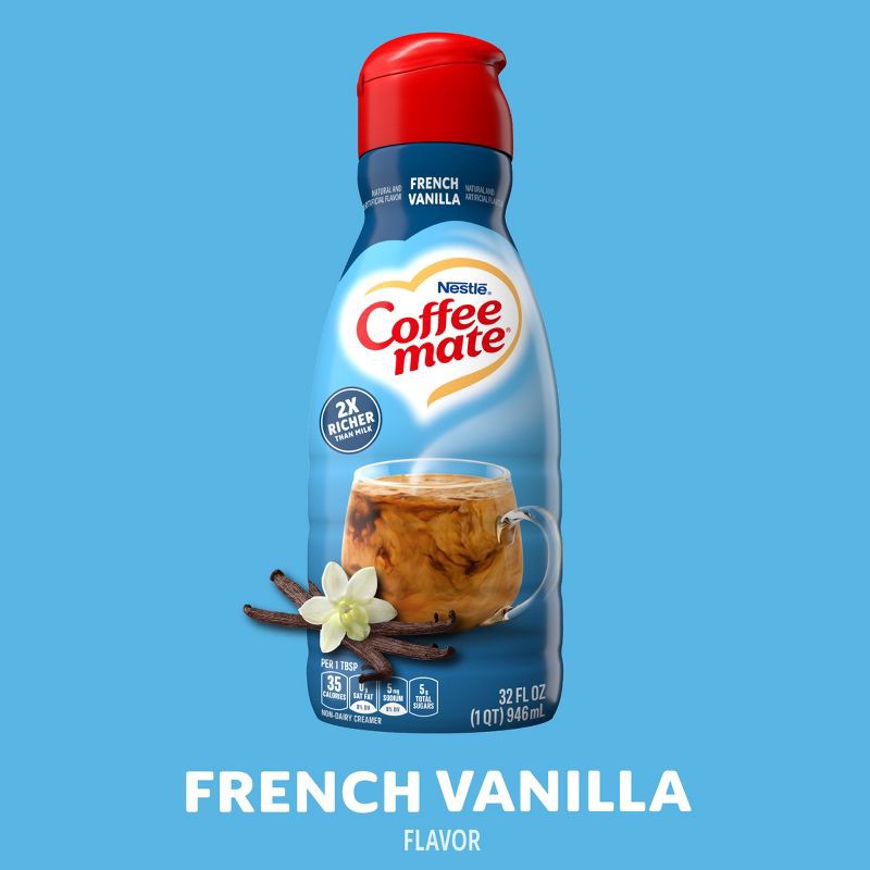 slide 3 of 8, Coffee mate French Vanilla Coffee Creamer - 32 fl oz (1qt), 32 fl oz, 1 qt