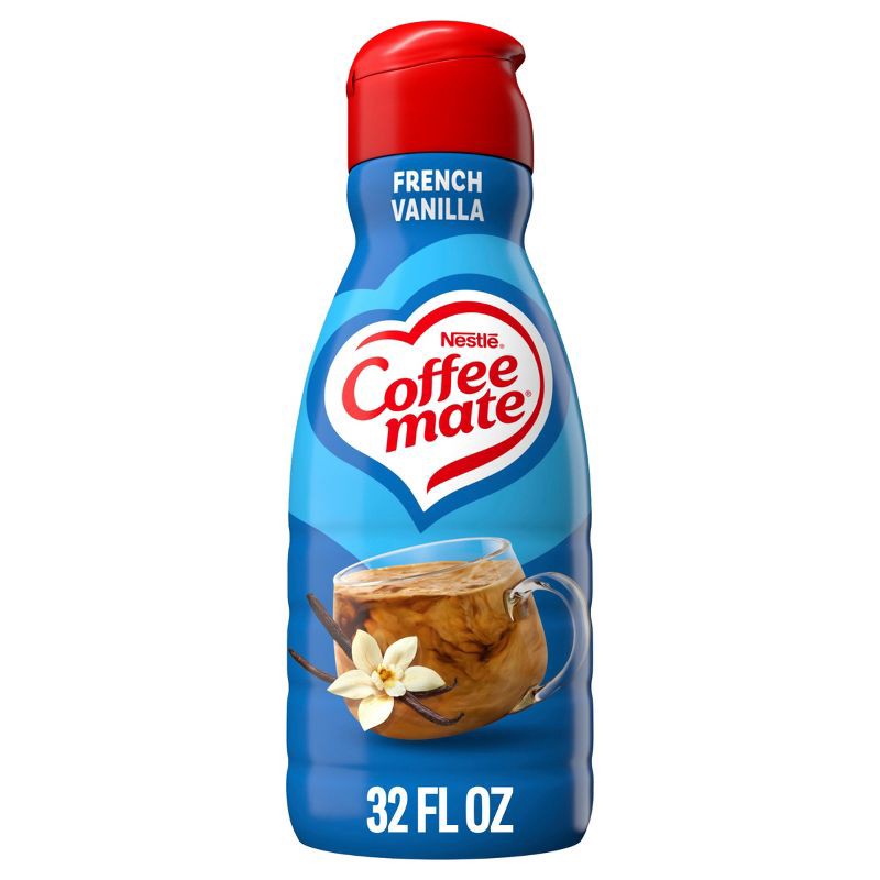 slide 1 of 9, Coffee mate French Vanilla Coffee Creamer - 32 fl oz (1qt: Gluten-Free, Non-Dairy, 32 fl oz; 1 qt