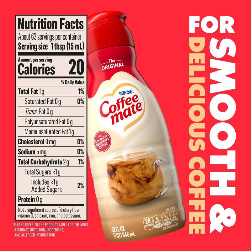 slide 7 of 9, Coffee mate Original Coffee Creamer - 32 fl oz (1qt), 32 fl oz, 1 qt