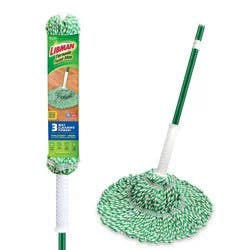 Libman White Tornado Twist Mop: Non-Abrasive Steel Handle, Multipurpose Floor Cleaning, Laminate And Tile Compatible