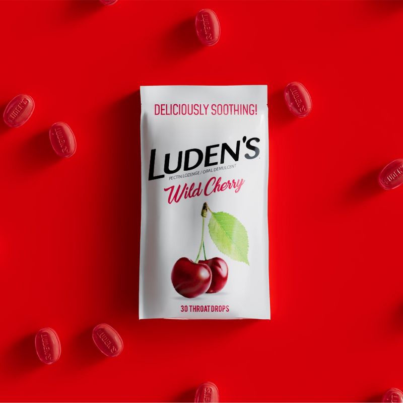 slide 2 of 9, Luden's Soothing Throat Lozenge Drops for Sore & Irritated Throats - Wild Cherry - 30ct, 30 ct