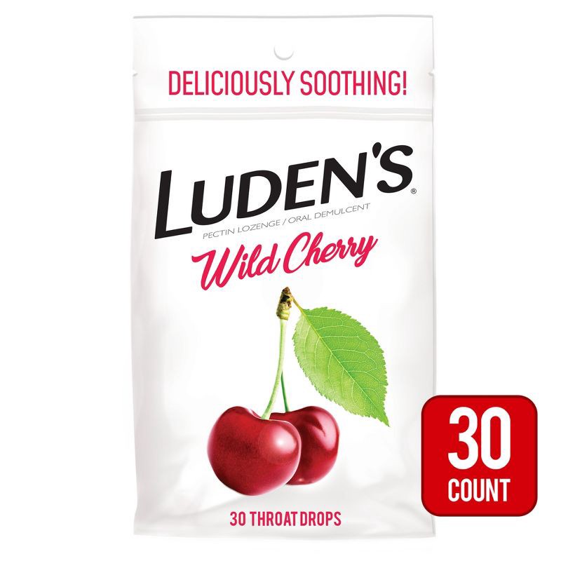 slide 1 of 9, Luden's Soothing Throat Lozenge Drops for Sore & Irritated Throats - Wild Cherry - 30ct, 30 ct