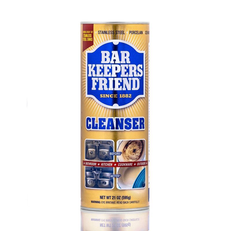 slide 1 of 10, Bar Keepers Friend Bleach & Phosphate Free, Multipurpose Household Cleanser & Polish for Kitchen, Bath, Cookware & Outdoors - 21oz, 21 oz
