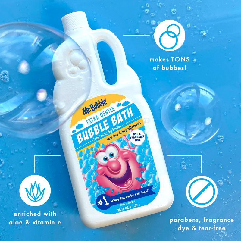 slide 3 of 12, Mr. Bubble Extra Gentle Dye & Fragrance Free Bubble Bath 36-oz, 1 ct