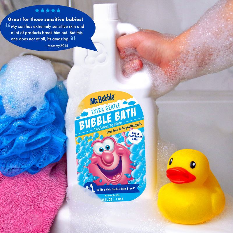 slide 4 of 12, Mr. Bubble Extra Gentle Dye & Fragrance Free Bubble Bath 36-oz, 1 ct