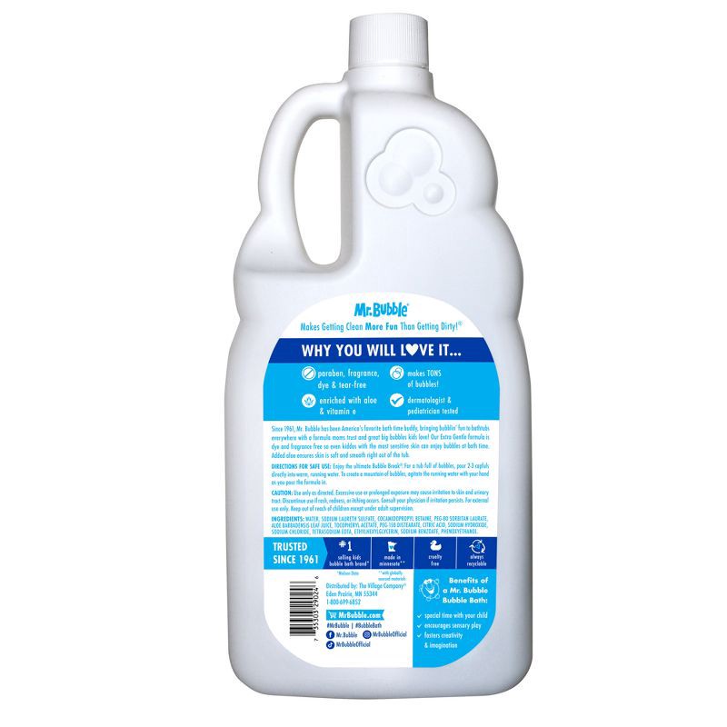 slide 11 of 12, Mr. Bubble Extra Gentle Dye & Fragrance Free Bubble Bath 36-oz, 1 ct