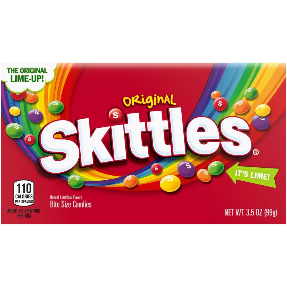 slide 1 of 8, Starburst Skittles Original Theater Box Bite Size Candies - 3.5oz, 3.5 oz