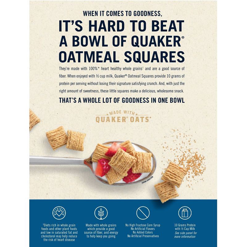 slide 4 of 5, Oatmeal Squares Brown Sugar Breakfast Cereal - 14.5oz - Quaker Oats, 14.5 oz