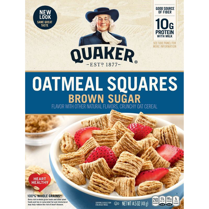 slide 1 of 5, Oatmeal Squares Brown Sugar Breakfast Cereal - 14.5oz - Quaker Oats, 14.5 oz