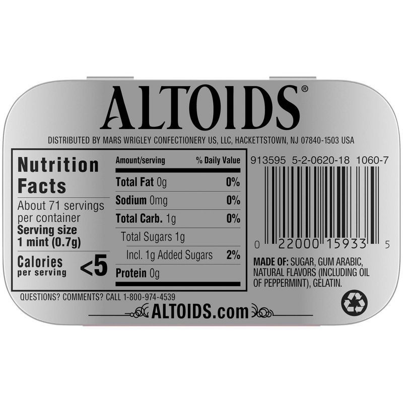 slide 8 of 8, Altoids Peppermint Mint Candies Breath Mints - 1.7oz, 1.7 oz