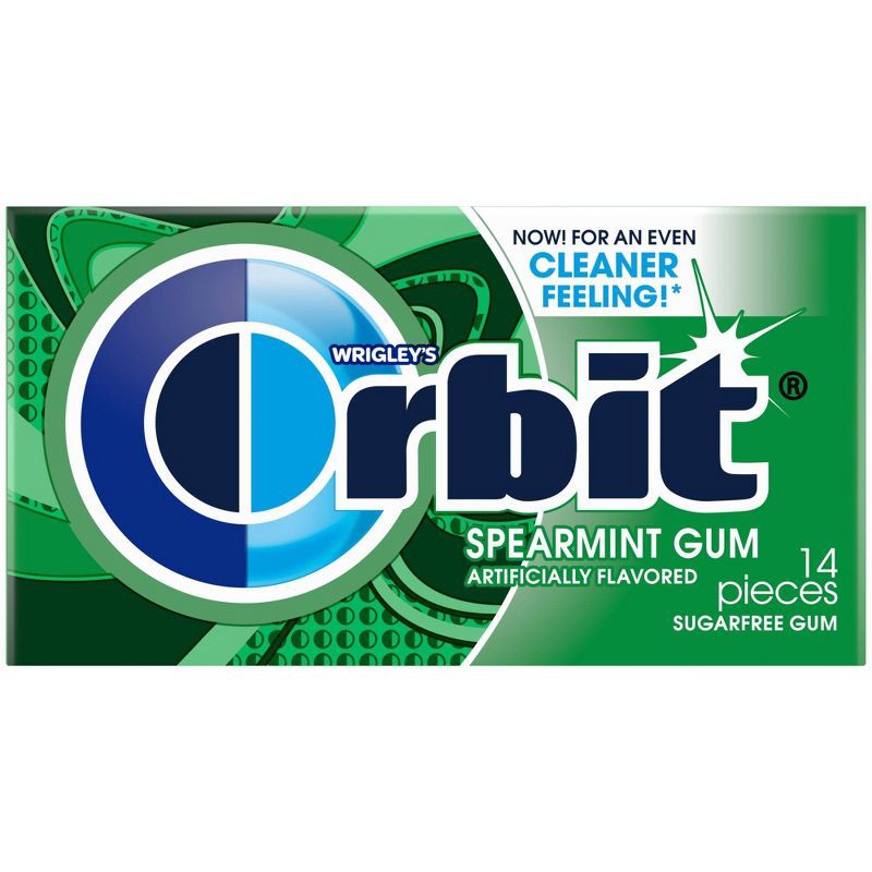 slide 2 of 9, Orbit Spearmint Sugar Free Chewing Gum Single Pack -14 Piece, 14 ct