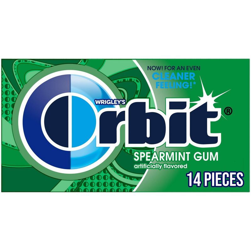 slide 1 of 9, Orbit Spearmint Sugar Free Chewing Gum Single Pack -14 Piece, 14 ct