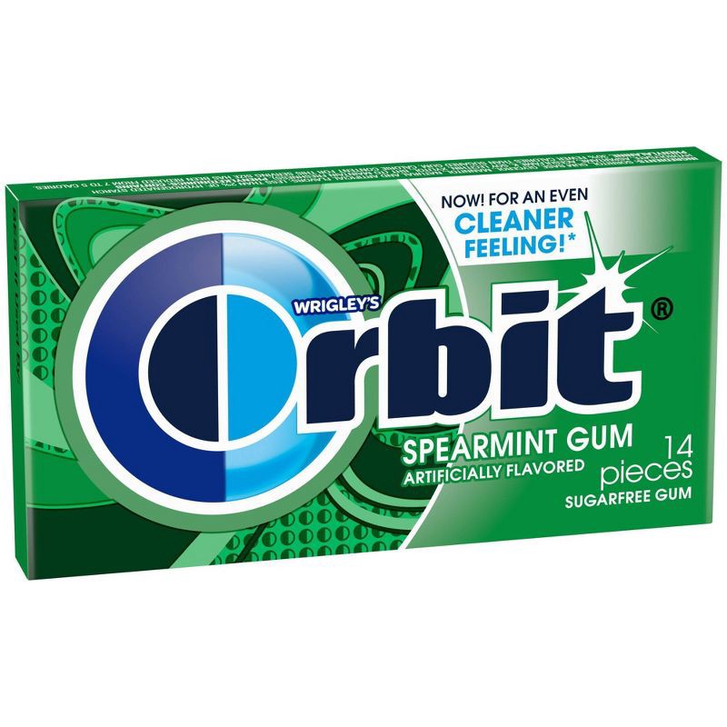 slide 8 of 9, Orbit Spearmint Sugar Free Chewing Gum Single Pack -14 Piece, 14 ct