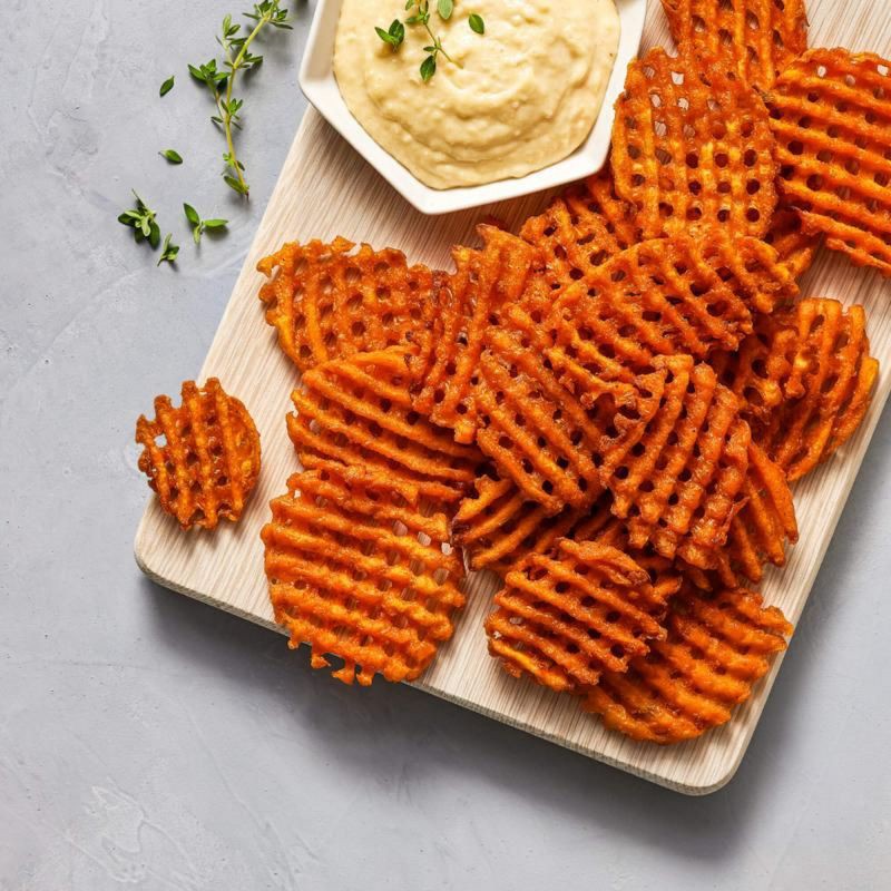 slide 2 of 8, Alexia Frozen Waffle Cut Sweet Potato Seasoned Vegan Fries - 20oz, 20 oz