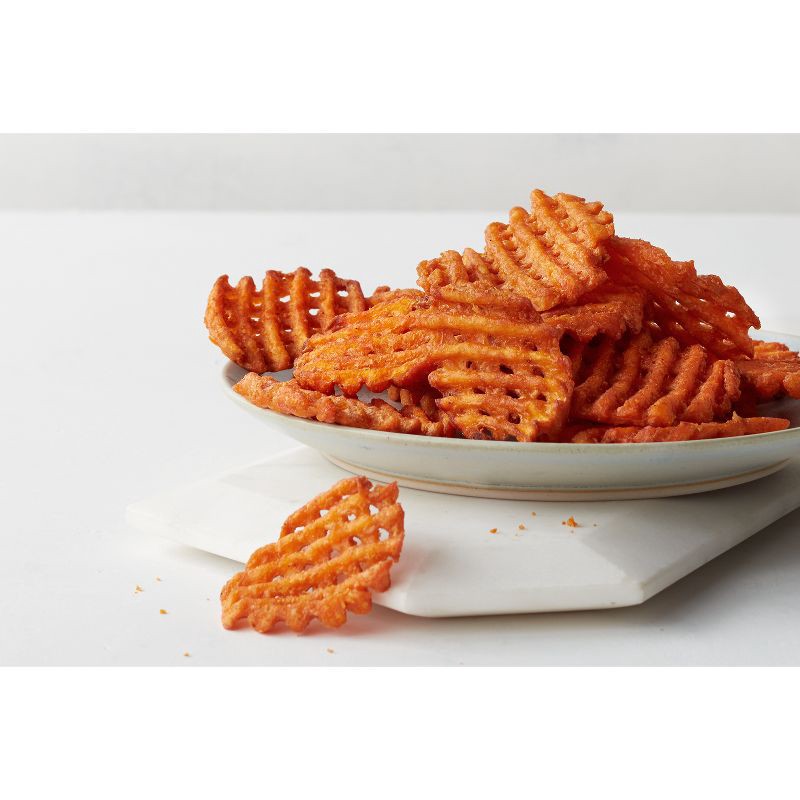 slide 3 of 4, Alexia Frozen Waffle Cut Sweet Potato Seasoned Fries - 20oz, 20 oz