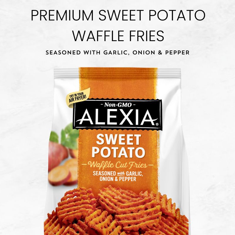 slide 3 of 8, Alexia Frozen Waffle Cut Sweet Potato Seasoned Vegan Fries - 20oz, 20 oz