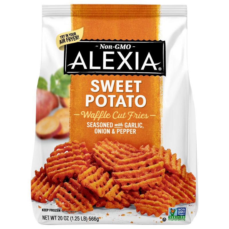 slide 1 of 4, Alexia Frozen Waffle Cut Sweet Potato Seasoned Fries - 20oz, 20 oz